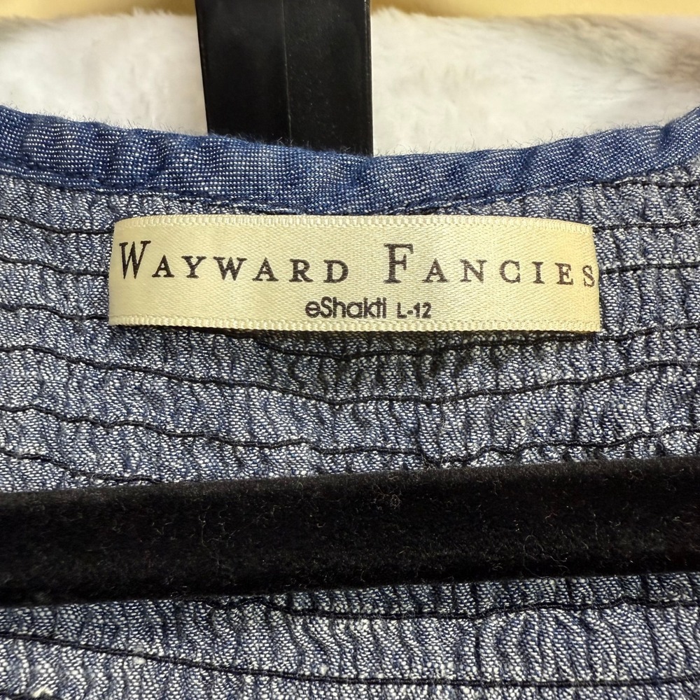 Wayward Fancies eShakti L-12 Chambray Dress Smocked Tiered Cottagecore Bohemian‎ - Picture 7 of 12